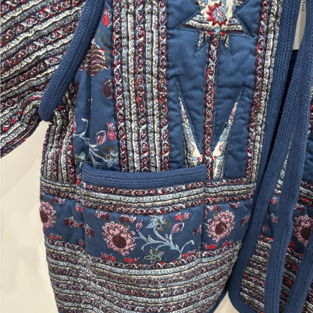 Sea New York blue flower quilted cotton Jacket - Picture 4 of 11
